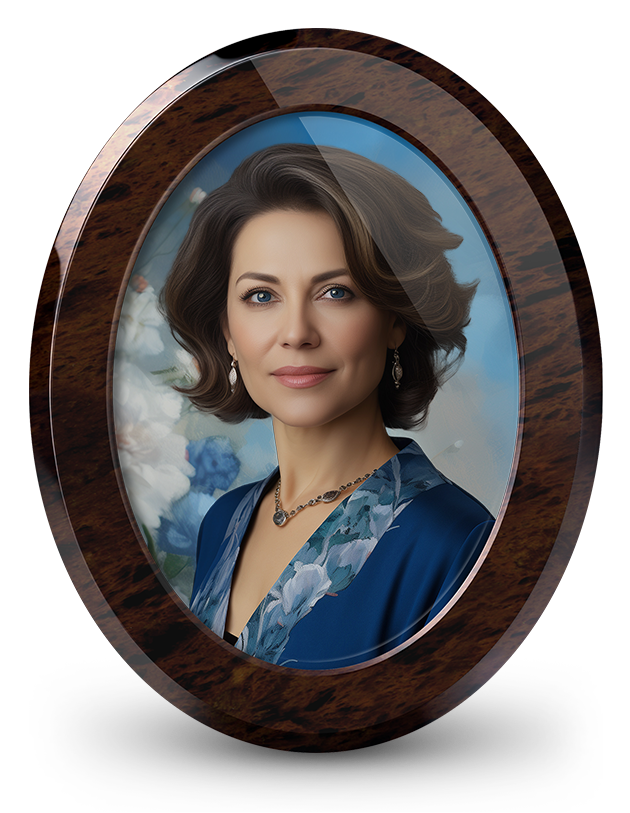 OVAL MAHOGANY FLORAL
